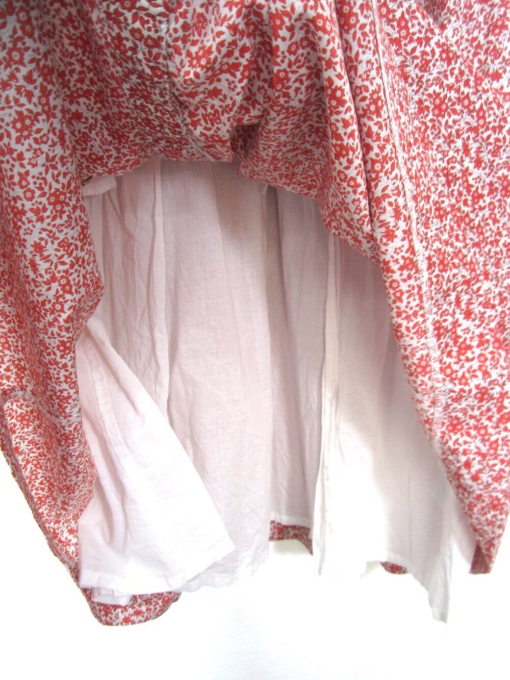 J.Crew Size 10 Liberty Floral Print Sleeveless Ruffle Neck Midi Dress Red - Picture 7 of 11